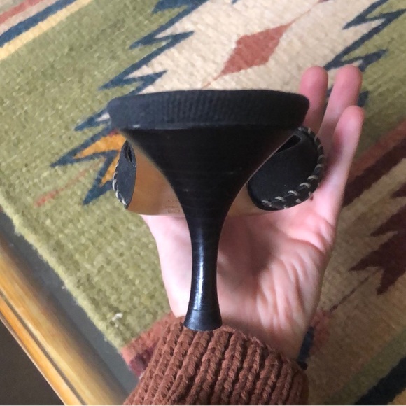 Vintage FENDI Selleria Series Logo Plate Mule Heels (rare) - Picture 9 of 11